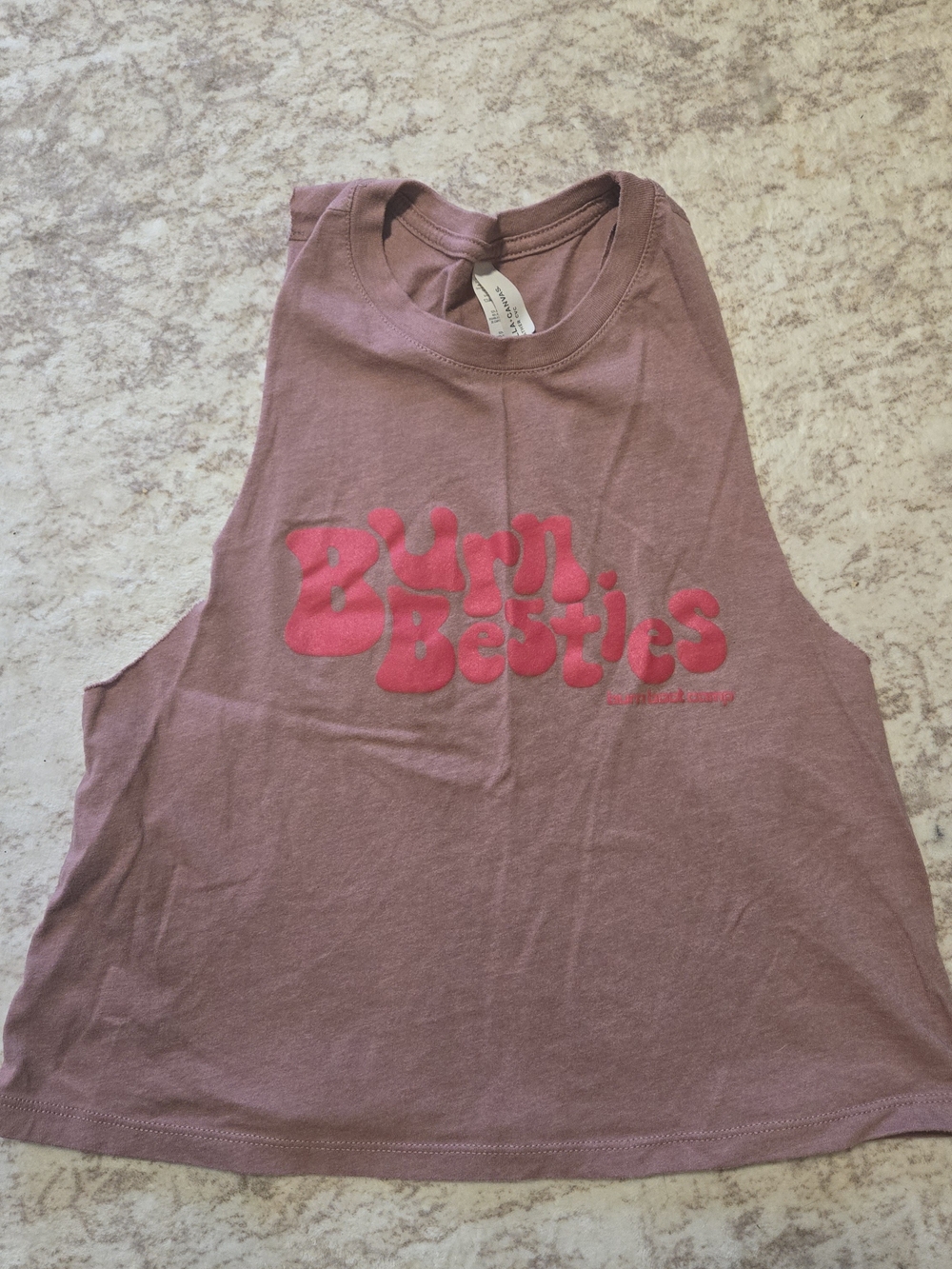 Burn Boot Camp Besties Graphic Muscle Tank - Mauve Pink